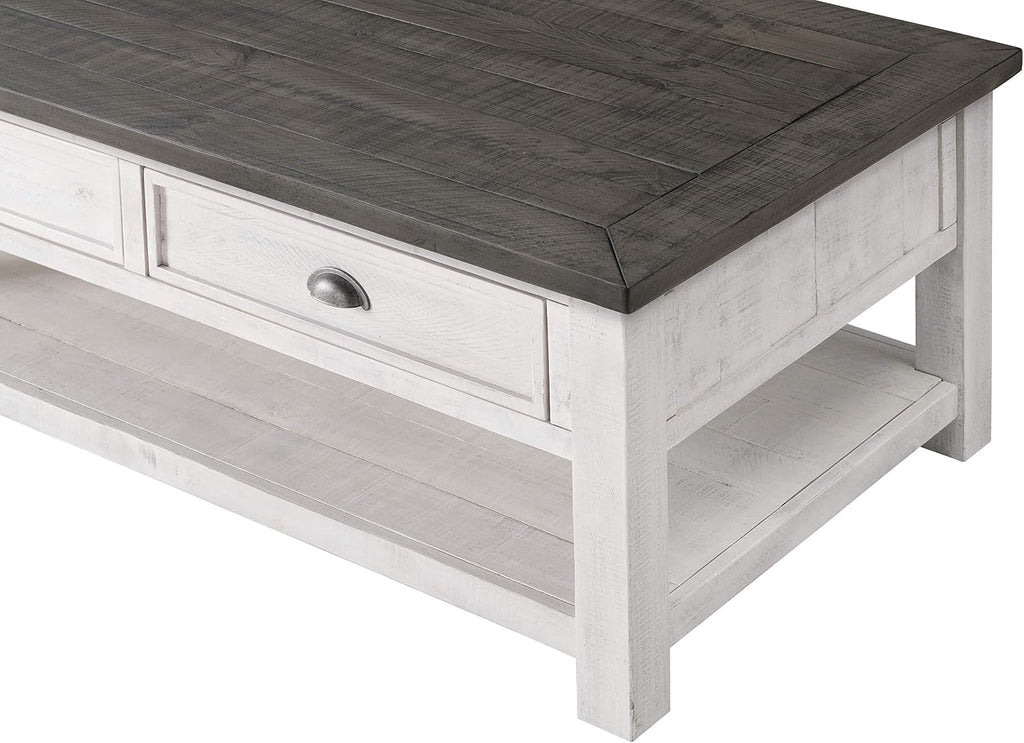Martin Svensson Home Monterey Solid Wood Coffee Table White with Grey Top