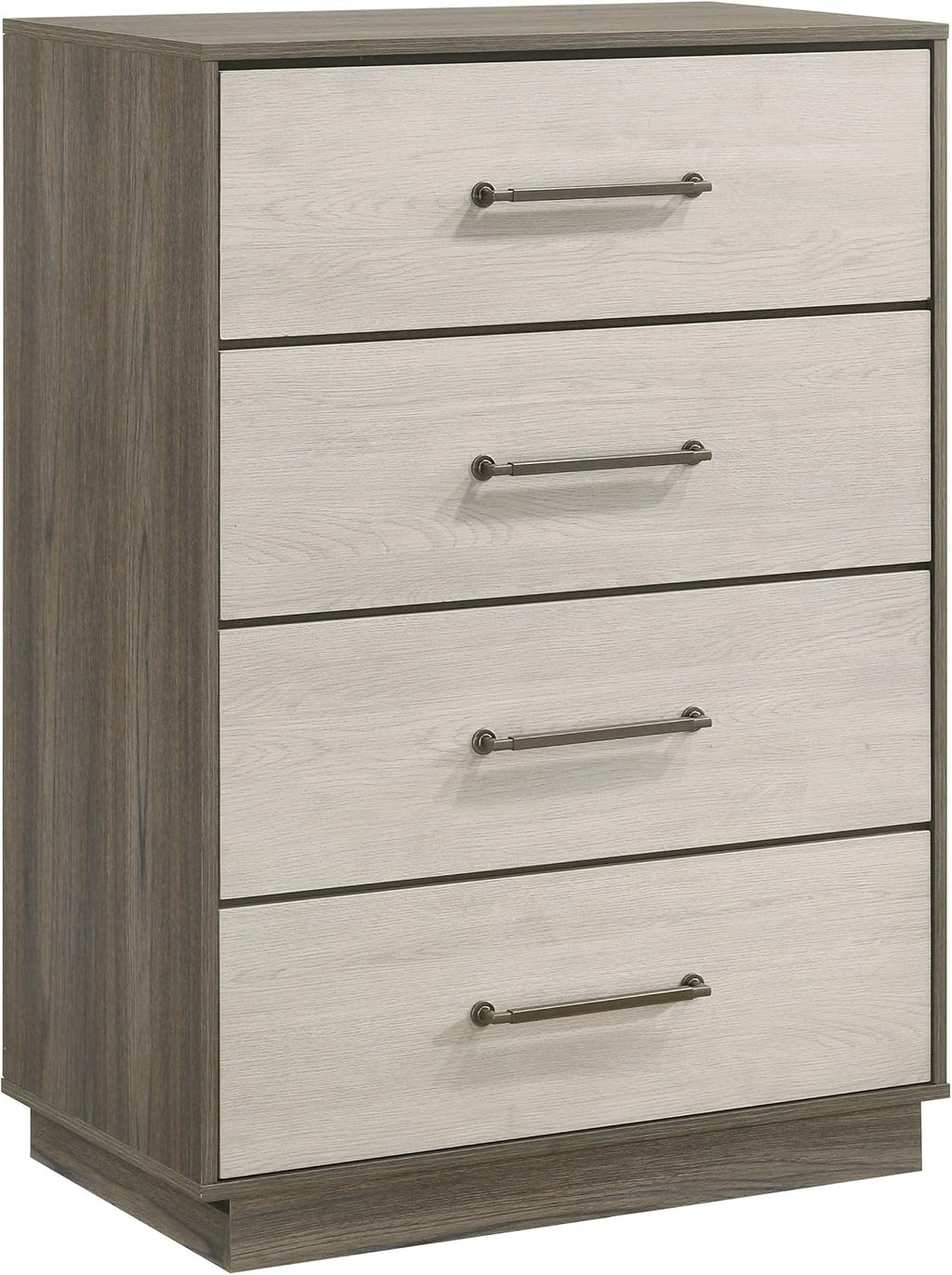 Coaster Home Furnishings - Fenwick - Melamine - 4-Drawer Chest with Antique Nickel Handles, Metal Extension Glides and Floating Base - Contemporary - Bedroom - Grey Oak - 224985