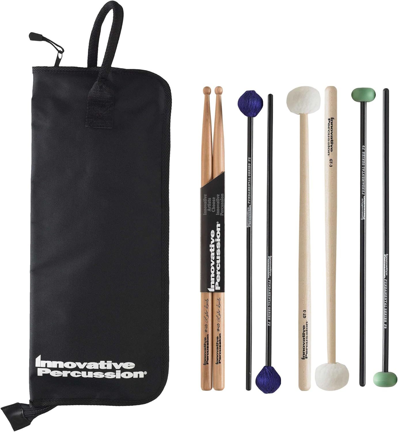 Innovative Percussion FP2 Fundamental Series Intermediate Pack with Stick Bag Rock Drumsticks, inch