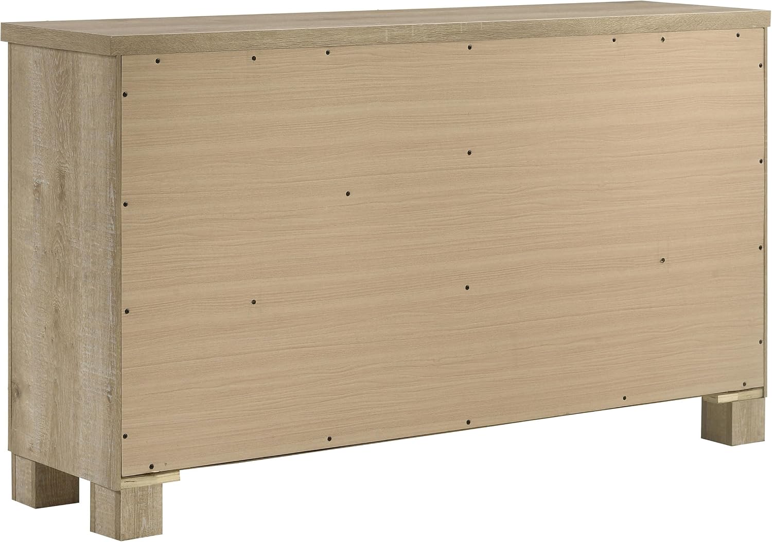 Coaster Home Furnishings - Oakglen - Engineered Wood - 6-Drawer Dresser with Rustic Style, Dark Bronze Handles, Rectangular Shape - Bedroom - Weathered Oak - 225103