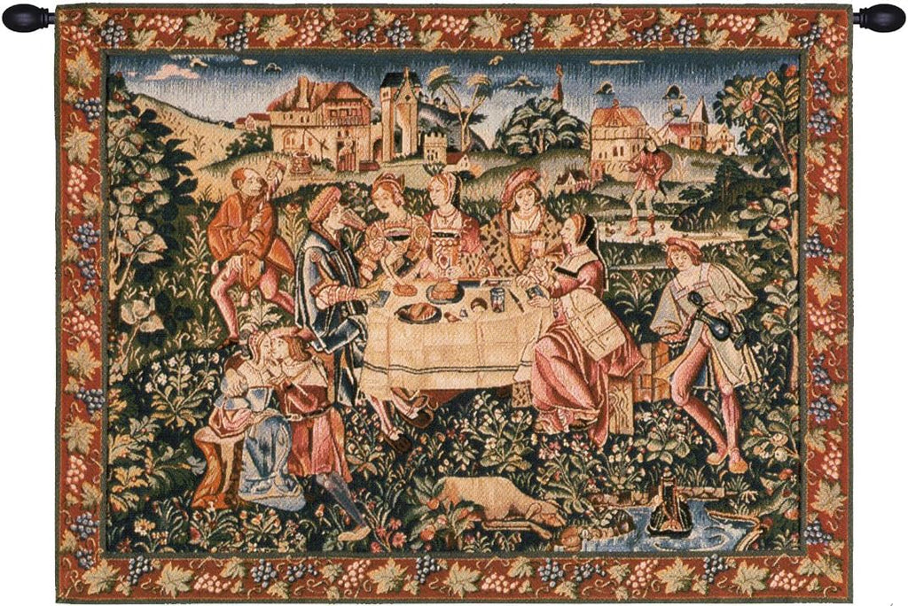 C Charlotte Home Furnishings Inc. The Feast French Tapestry Wall Hanging 24 X 31 Inch Viscose Cotton And Polyester Blend Wall Art Woven In France Perfect For Home Decor And Wall Decor