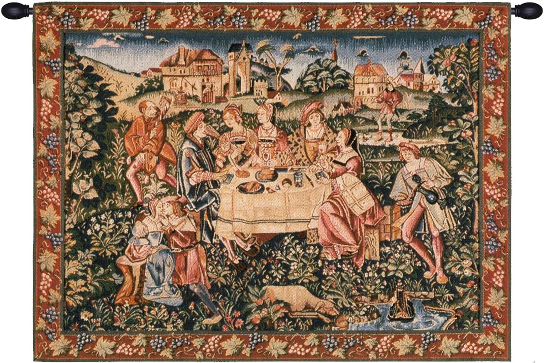 C Charlotte Home Furnishings Inc. The Feast French Tapestry Wall Hanging 24 X 31 Inch Viscose Cotton And Polyester Blend Wall Art Woven In France Perfect For Home Decor And Wall Decor