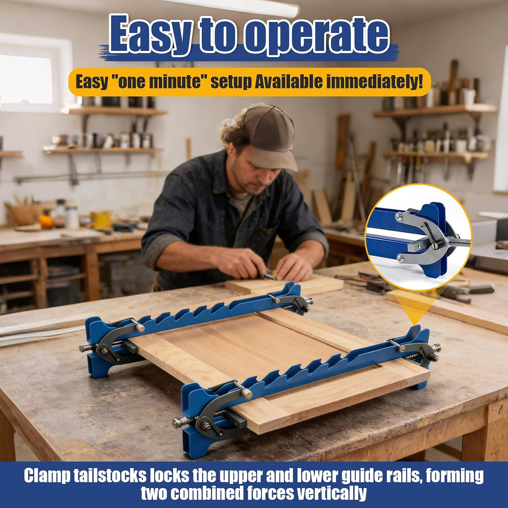 40.5 Inch 4-Way Pressure Woodworking Panel Clamps 2 Pack, Steel Adjustable Clamp with Storage Rack, Fits 10-36' Wide & 3/4-3' Thick for Boards, Tabletops, Cabinet Making