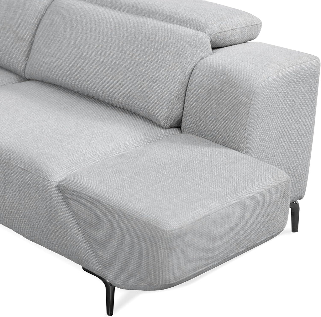 Furniture of America Kirel Modern Sectional Recliner with USB Ports, Adjustable Headrests and Swivel Armrest, Reclining Sofa, L Shape Couch for Living Room, Office, Home Theater, Playroom, Light Grey