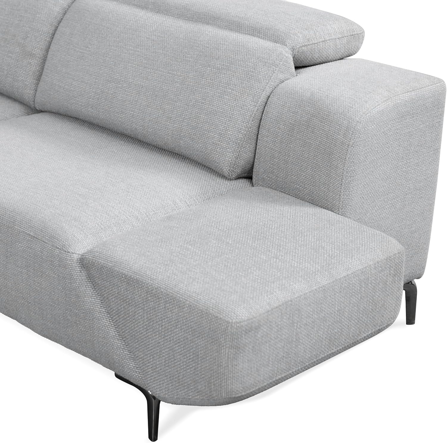 Furniture of America Kirel Modern Sectional Recliner with USB Ports, Adjustable Headrests and Swivel Armrest, Reclining Sofa, L Shape Couch for Living Room, Office, Home Theater, Playroom, Light Grey