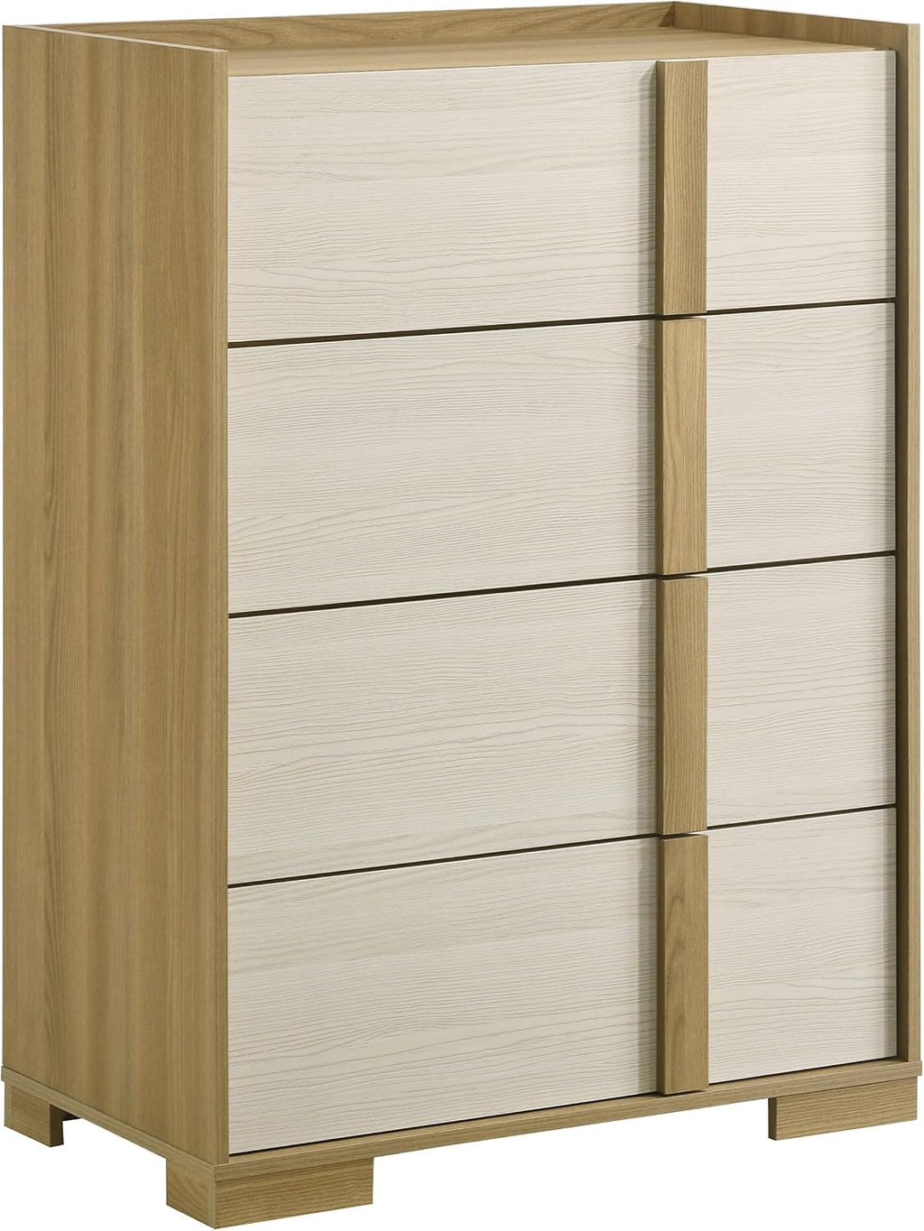 Coaster Home Furnishings - Hyland - Wood - 4-Drawer Chest with Metal Glides, Two-Tone Design and Natural-Finished Hardware - Coastal - Bedroom - Natural - 215655