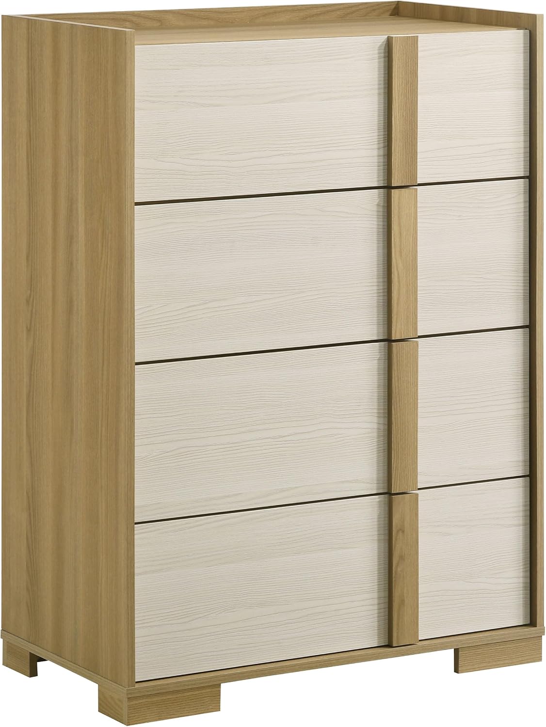 Coaster Home Furnishings - Hyland - Wood - 4-Drawer Chest with Metal Glides, Two-Tone Design and Natural-Finished Hardware - Coastal - Bedroom - Natural - 215655