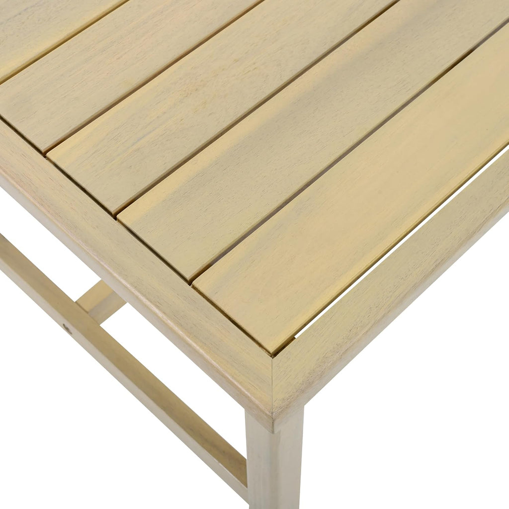 Christopher Knight Home Teras Patio Acacia Wood Coffee Table, Solid Wood Outdoor Table for Patio Furniture Set, Slat Panel Rectangular Top, Light Teak
