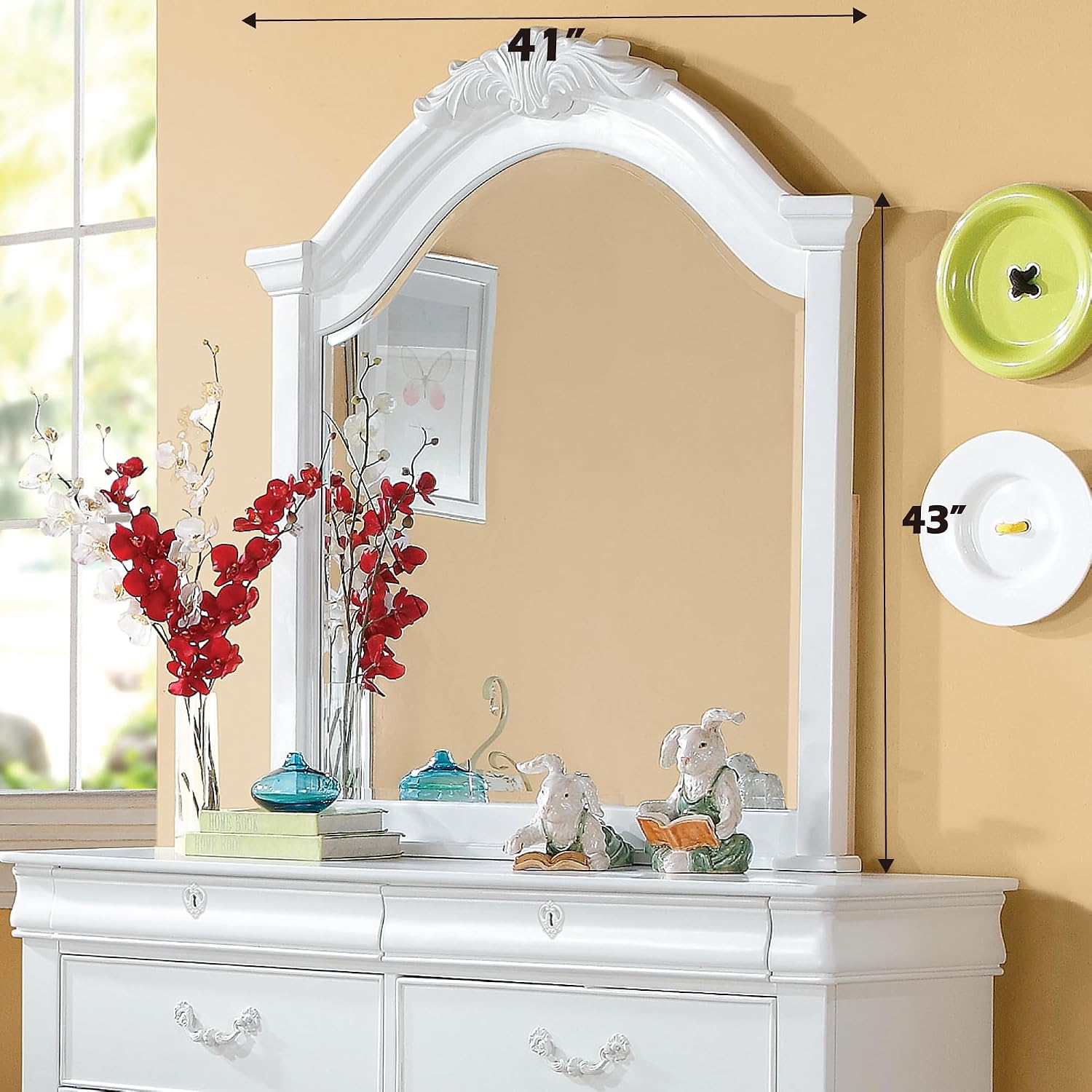 ACME Estrella Mirror - - White