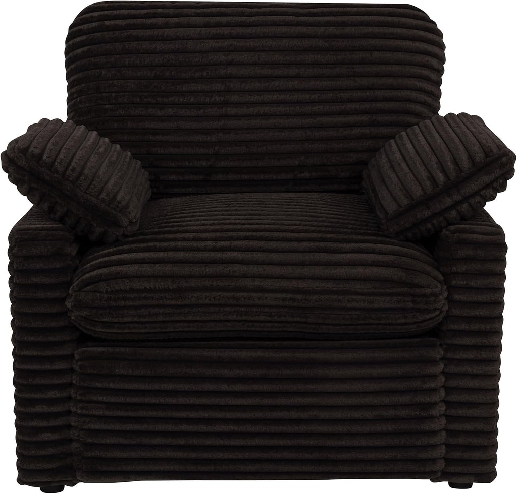 Coaster Home Furnishings - Collins - Wood and Fabric - Power Recliner with Horizontal Tufted Detail, Padded Arms, and Reversible Cushions - Living Room - Chocolate Brown - 610353P