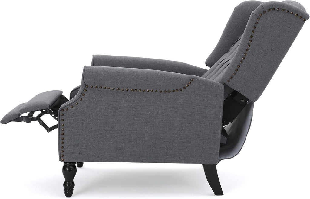 Christopher Knight Home Earlean Fabric Recliner (Set of 2), Charcoal, Dark Brown