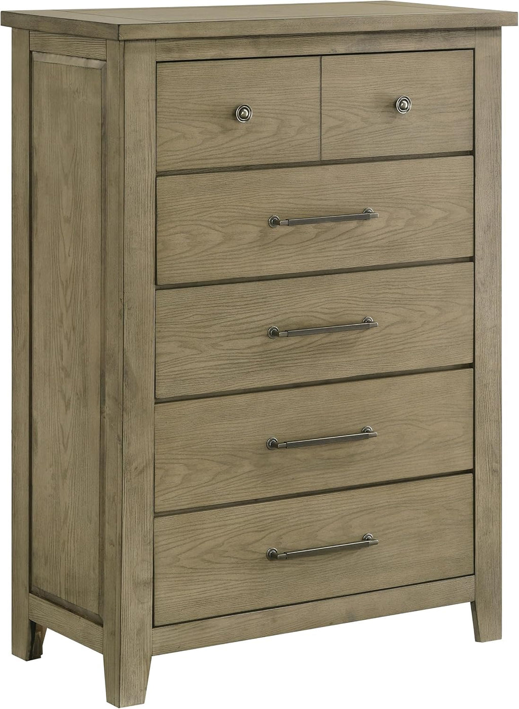 Coaster Home Furnishings - Hazlewood - Wood - 5-Drawer Chest with Bar Pull Handles, Full Extension Glides, Rustic Style and Tip-Over Restraint - Bedroom - Vineyard Oak - 207535