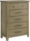 Coaster Home Furnishings - Hazlewood - Wood - 5-Drawer Chest with Bar Pull Handles, Full Extension Glides, Rustic Style and Tip-Over Restraint - Bedroom - Vineyard Oak - 207535