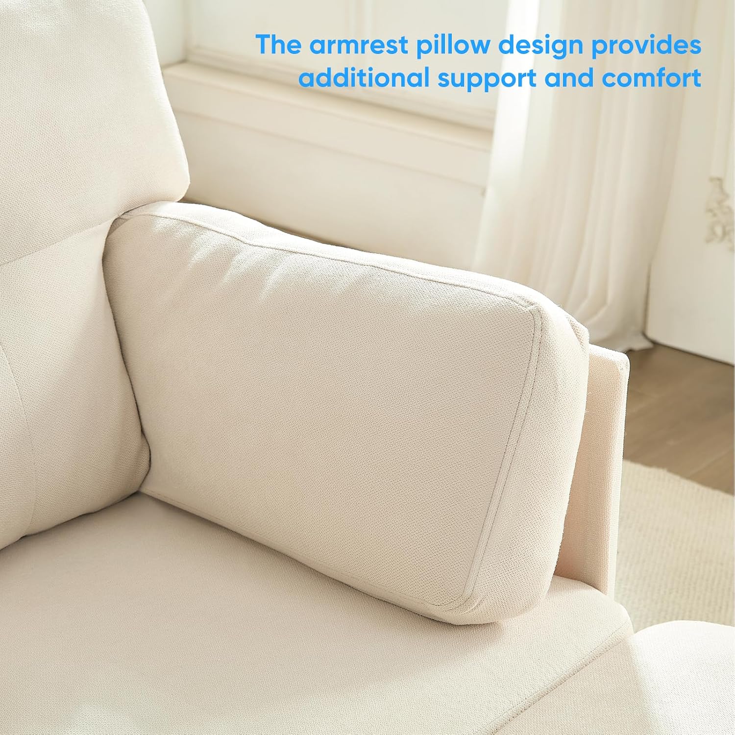 PUREMIND Sectional Home Sofa Living Room, Modern U-Shaped Sofa Couches with Double Chaise, Upholstered 4 Seater Sofa for Living Room, Apartment, Beige