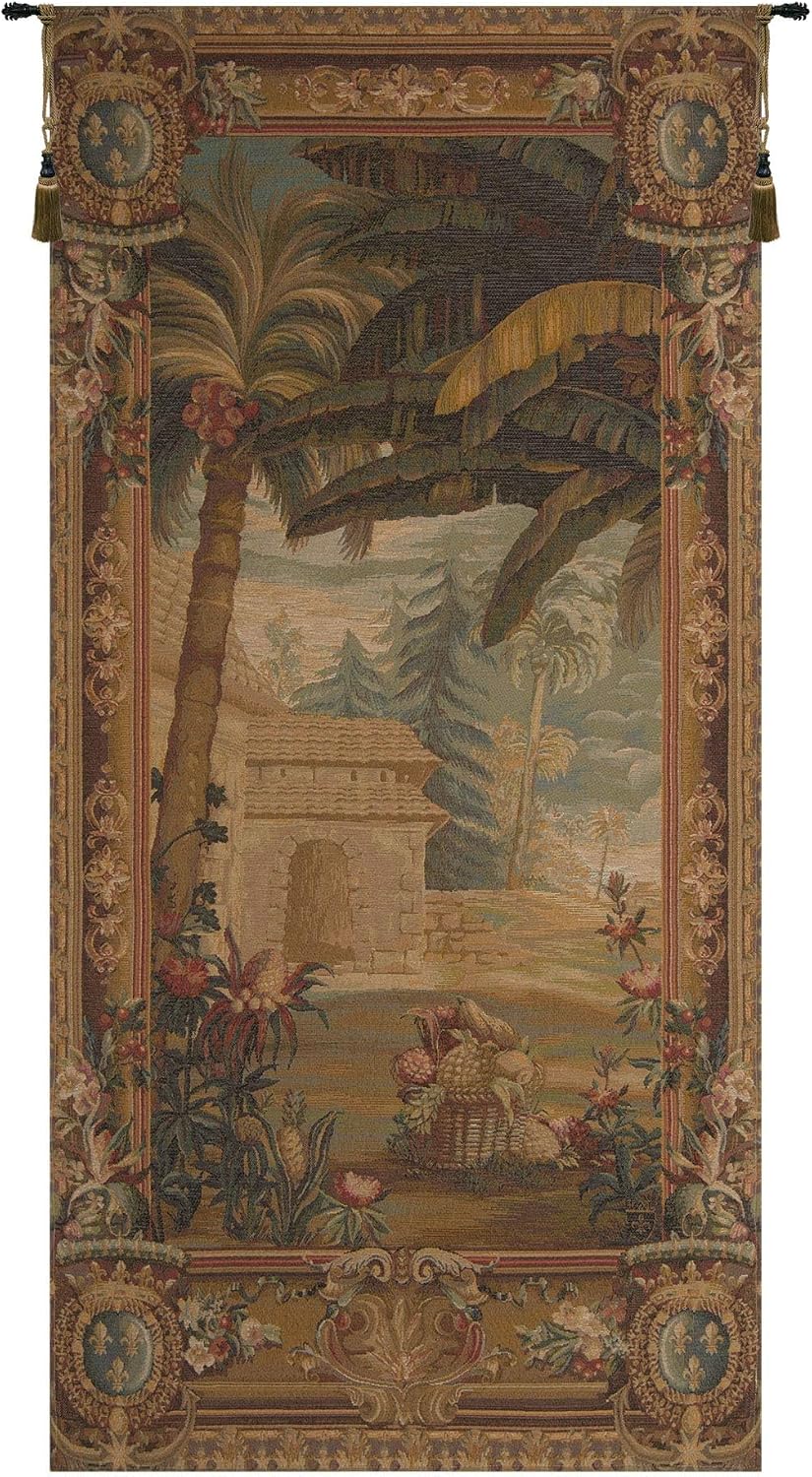 Charlotte Home Furnishings Inc. La Recolte Des Ananas Pagoda Door French Tapestry Wall Hanging 58 X 28 Inch Viscose Cotton And Polyester Blend Wall Art Perfect For Home Decor And Wall Decor