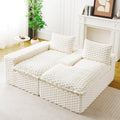 KEIKI 96' L-Shape Modular Boneless Couch with Chaise for Modern Home Small Space, Sectional Sofa Deep Seat Oversized Loveseat Convertible Sofa Bed for Apartment Furniture Lounge Relaxing Corner, White