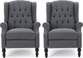 Christopher Knight Home Earlean Fabric Recliner (Set of 2), Charcoal, Dark Brown