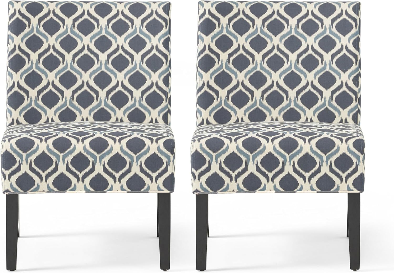 Christopher Knight Home Kassi Fabric Accent Chairs, 2-Pcs Set, Blue / Navy