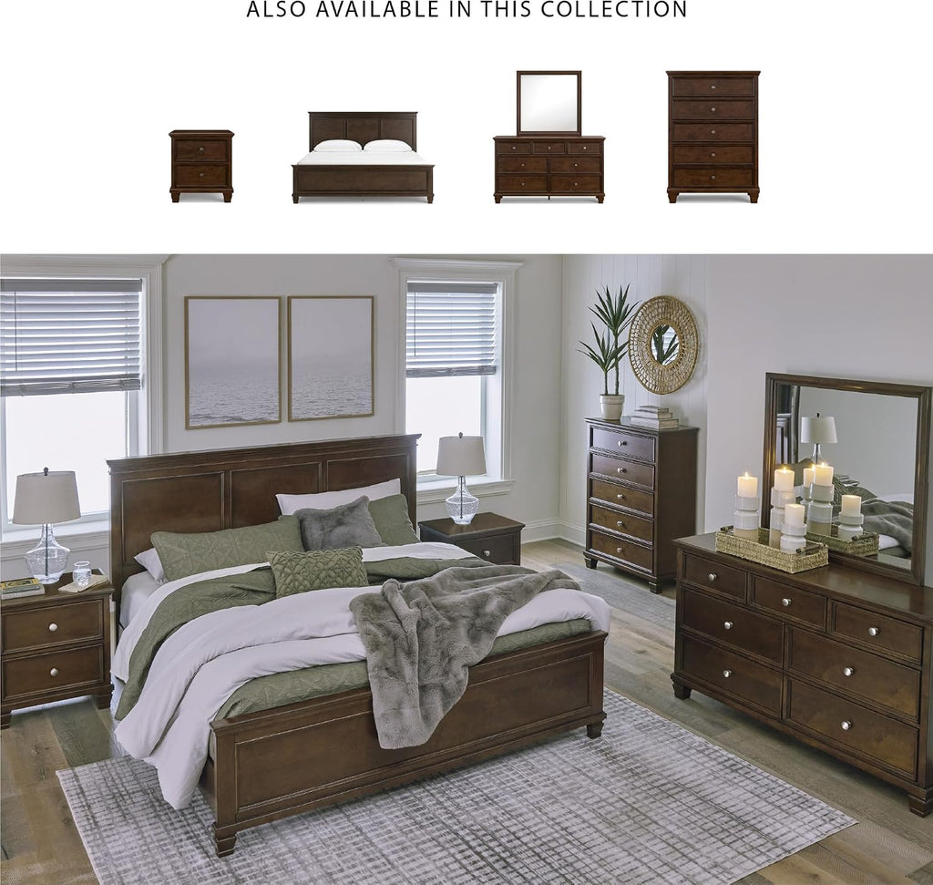 Signature Design by Ashley Danabrin Traditional 5 Drawer Chest for Bedroom, Dark Brown