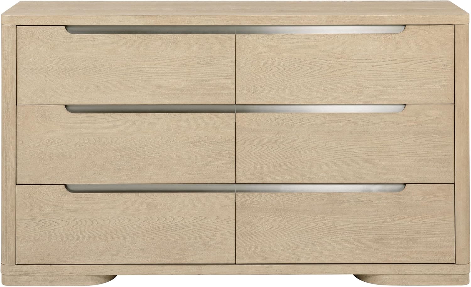 Coaster Home Furnishings - Ladera - Wood - 6-Drawer Dresser with Contemporary Style, Metal Extension Glides and Nickel Finger Pulls - Bedroom - Light Elm - 225083
