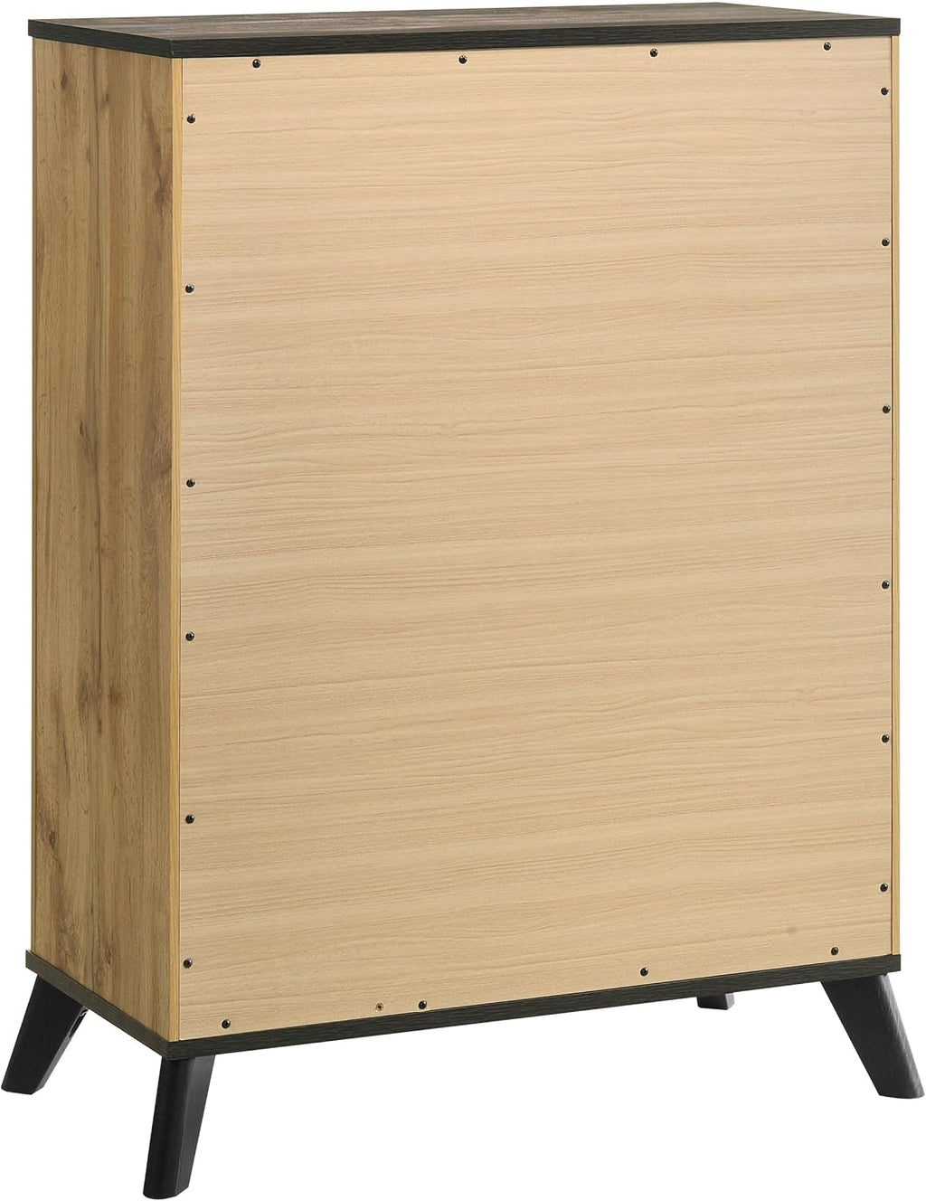 Coaster Home Furnishings - Kaywood - Wood - 4-Drawer Chest with Matte Black Handles, English Dovetail Joinery and Center Metal Glides - Mid-Century Modern - Bedroom - Natural Pine - 225005