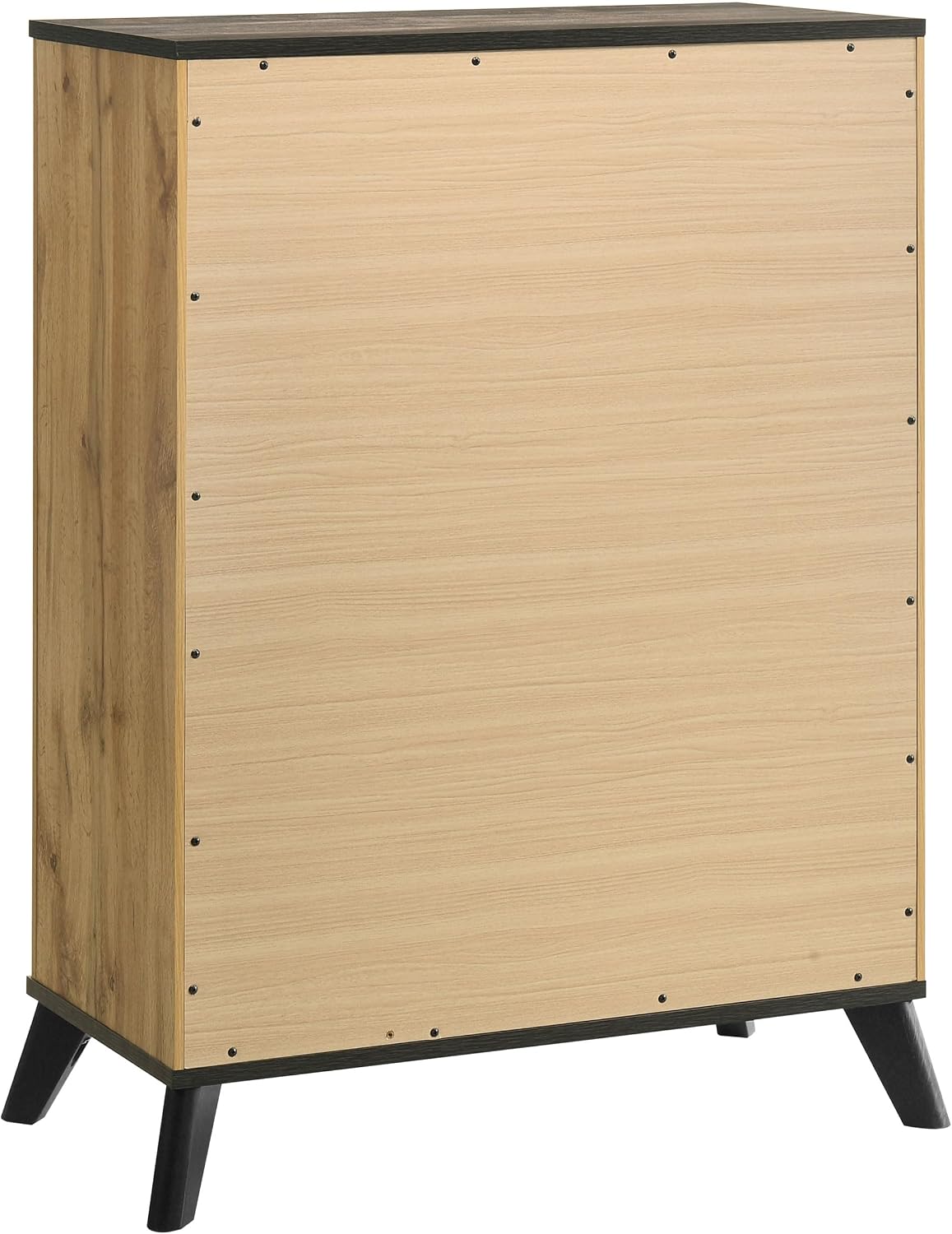 Coaster Home Furnishings - Kaywood - Wood - 4-Drawer Chest with Matte Black Handles, English Dovetail Joinery and Center Metal Glides - Mid-Century Modern - Bedroom - Natural Pine - 225005