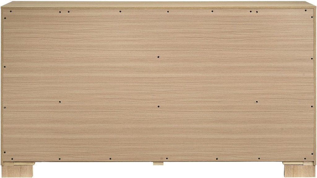 Coaster Home Furnishings - Arielle - Wood - 6-Drawer Dresser with Transitional Style, Scratch-Resistant Laminate, Metal Glides and English Dovetail - Bedroom - Light Oak - 223113