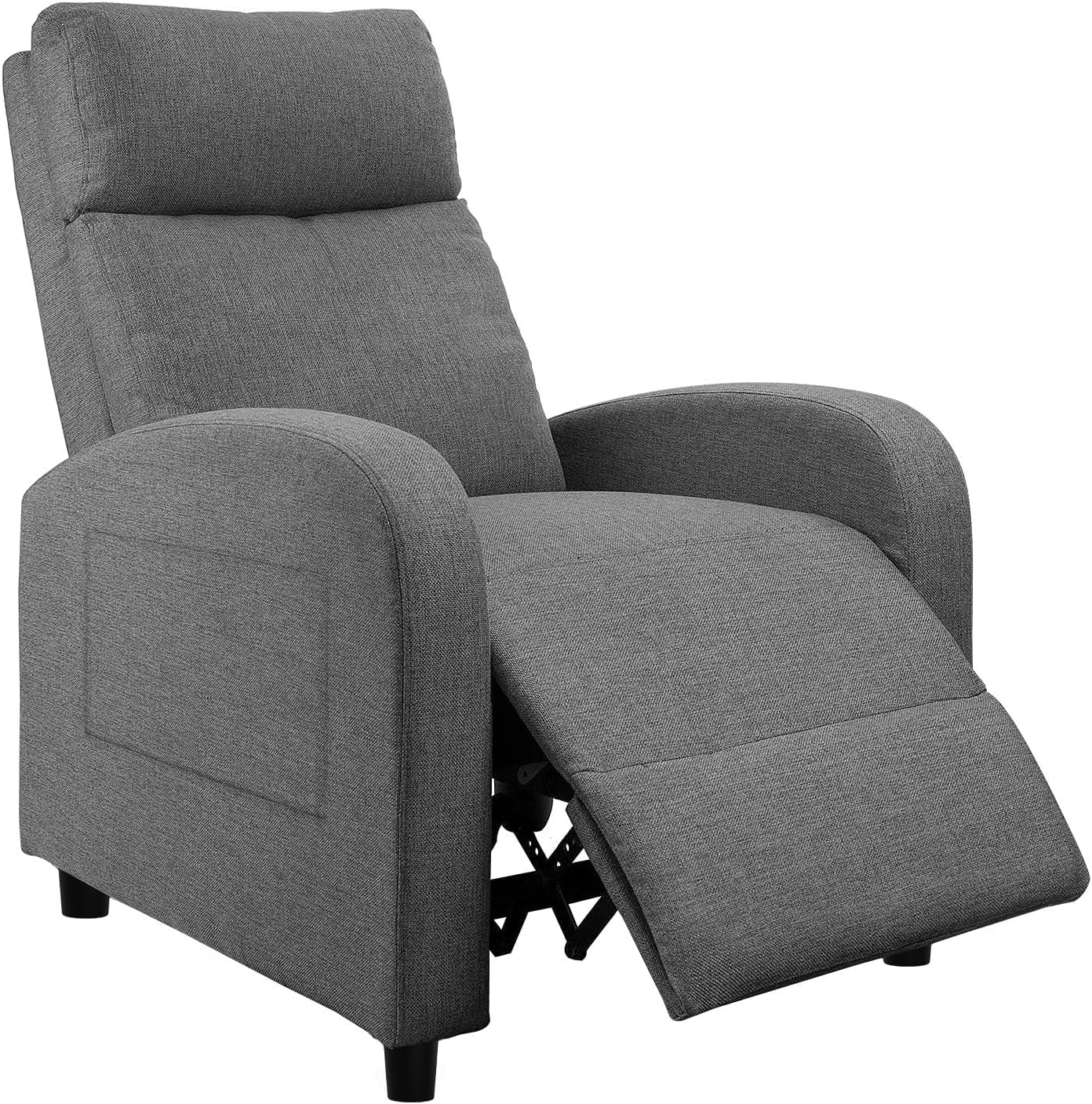 JUMMICO Recliner Chair Adjustable Home Theater Single Recliner Sofa Furniture with Thick Seat Cushion and Backrest Modern Living Room Recliners (Fabric, Aurora Grey)