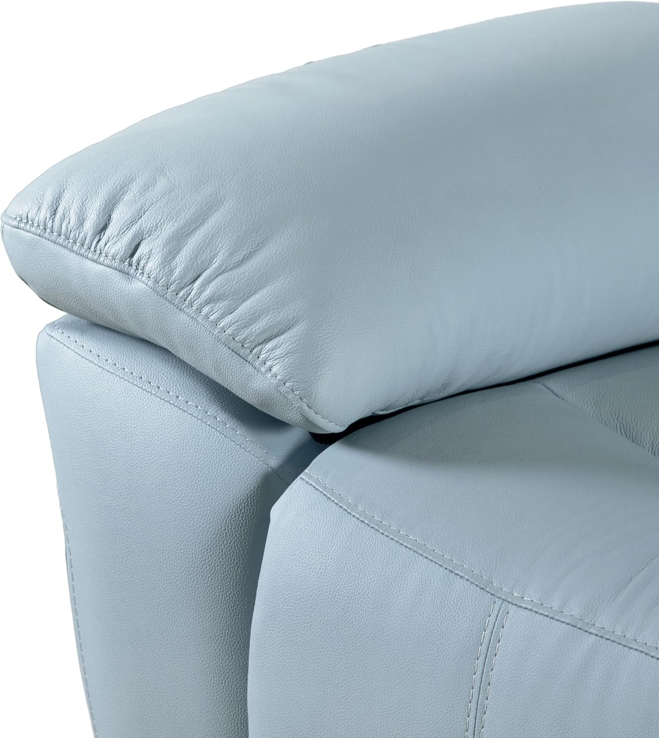 Furniture of America Sorin Modern Leather Recliner Loveseat with Pillow Armrests and High Density Foam, Reclining Sofa, Comfortable Couch for Living Room, Office, FSC Certified, Blue