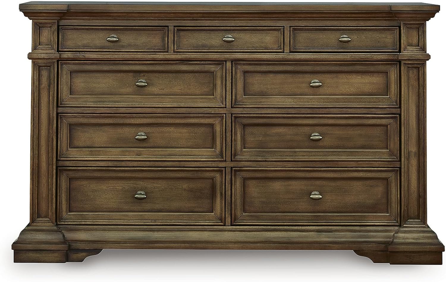 Signature Design by Ashley Thoridan Traditional 9-Drawer Dresser with Safety Stop and Anti -Tipping, Dark Brown