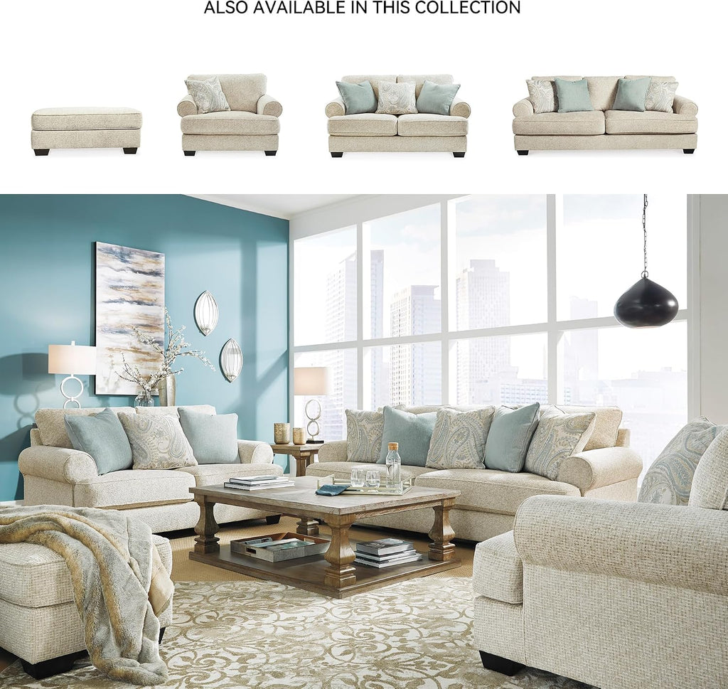 Signature Design by Ashley Monaghan Classic Upholstered Ottoman, Beige