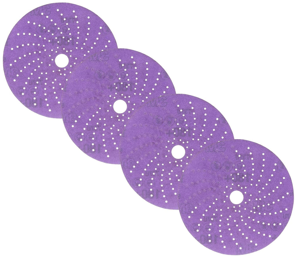 3M Cubitron, Hookit Clean Sanding Abrasive Disc 31374, 6 in, 180+ Grade, 50 Count Discs, Virtually Dust-Free, High Performance, Multi-Hole Pattern, Feather Edging, Stock Removal (Pack of 4)