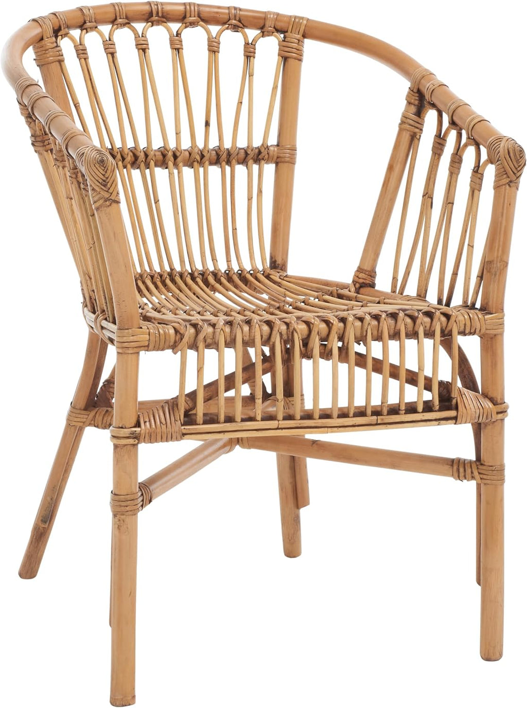 Safavieh Home Adriana Coastal Honey Brown Wash Rattan (Set of 2) Accent Chair (ACH6505C-SET2)