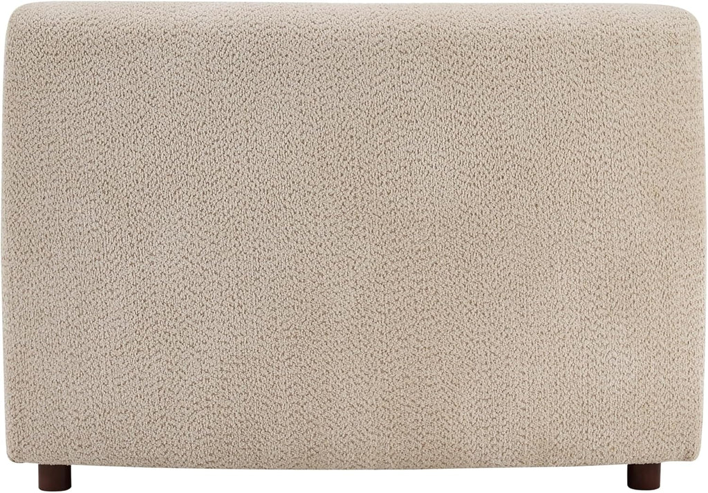 Christopher Knight Home Xata 100.75' Boucle Upholstered Sectional Sofa, Armless 3-Seater Home Sofa Living Room, Sturdy Wooden Frame Couches with Curved Design, Cloud Couch with Deep Seat, Beige