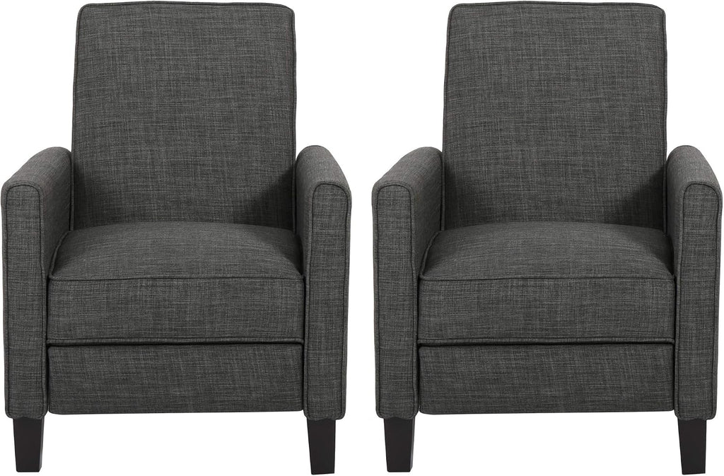 Christopher Knight Home Emmie Fabric Recliner (Set of 2), Moss Gray, Dark Brown