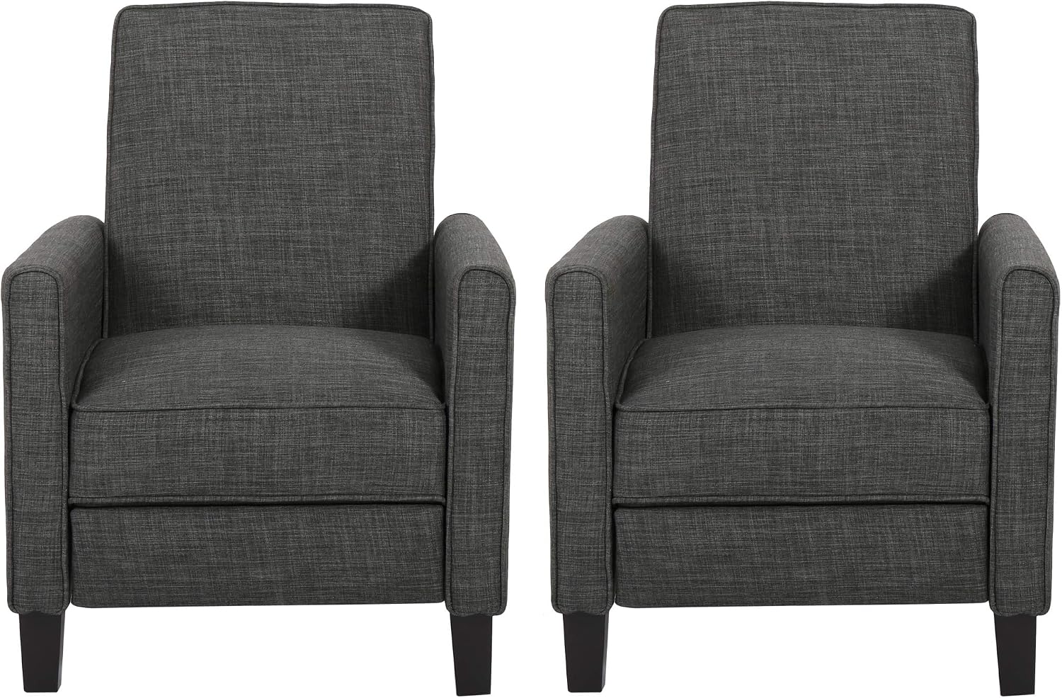 Christopher Knight Home Emmie Fabric Recliner (Set of 2), Moss Gray, Dark Brown