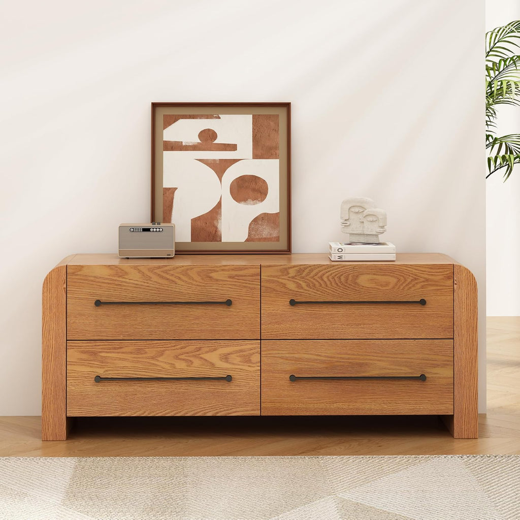 Christopher Knight Home Rulor Modern Sideboard Buffet Cabinet, Wooden Storage Cabinet Organizer, Living Room TV Stand Entertainment Center, Narrow Console Table, Natural