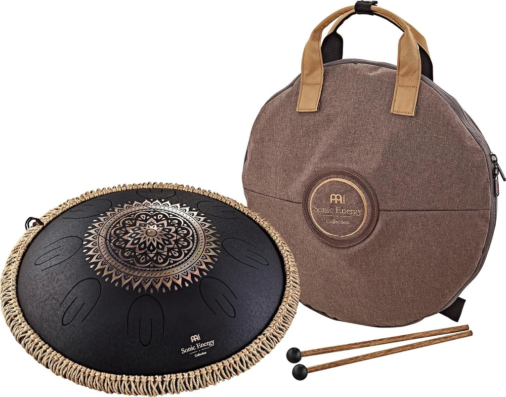 Meinl Sonic Energy Octave Steel Tongue Drum 9 Notes 16' with Mallets, Bag — Sound Healing Instrument for Musical Education, Meditation, ASMR, Yoga