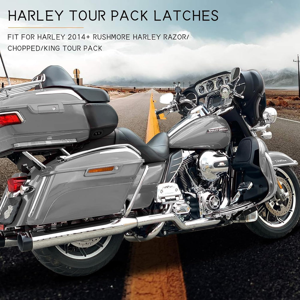 Tour Pack Latches Charcoal Pearl,Tour Pack Trunk Lid Latch with Keys Fit for Harley Touring/Road King/Road Glide/Street Glide/Electra Glide/Ultra-Classic 2014+