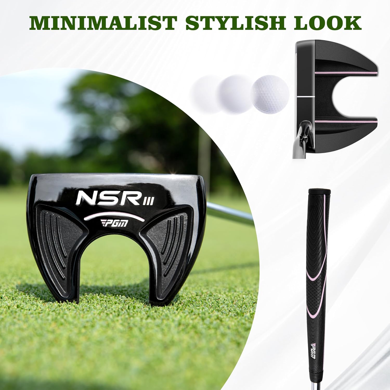 PGM 33' Golf Putters for Women Right Handed with Headcover, Alignment Aid High Moi Mallet Putter Golf Club for Straighter Putts