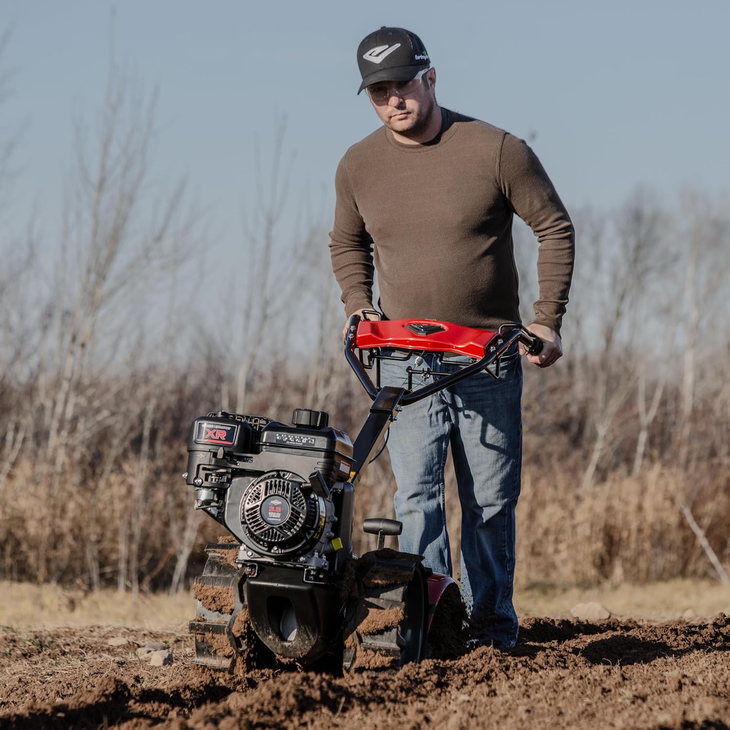 Earthquake® 46059 Pioneer™ Dual Direction Rear Tine Tiller, Powerful 127cc 4-Cycle Briggs and Stratton® Engine, Instant Reverse, 17' Tilling Width, 11' Tilling Depth, Frustration Free Shifting