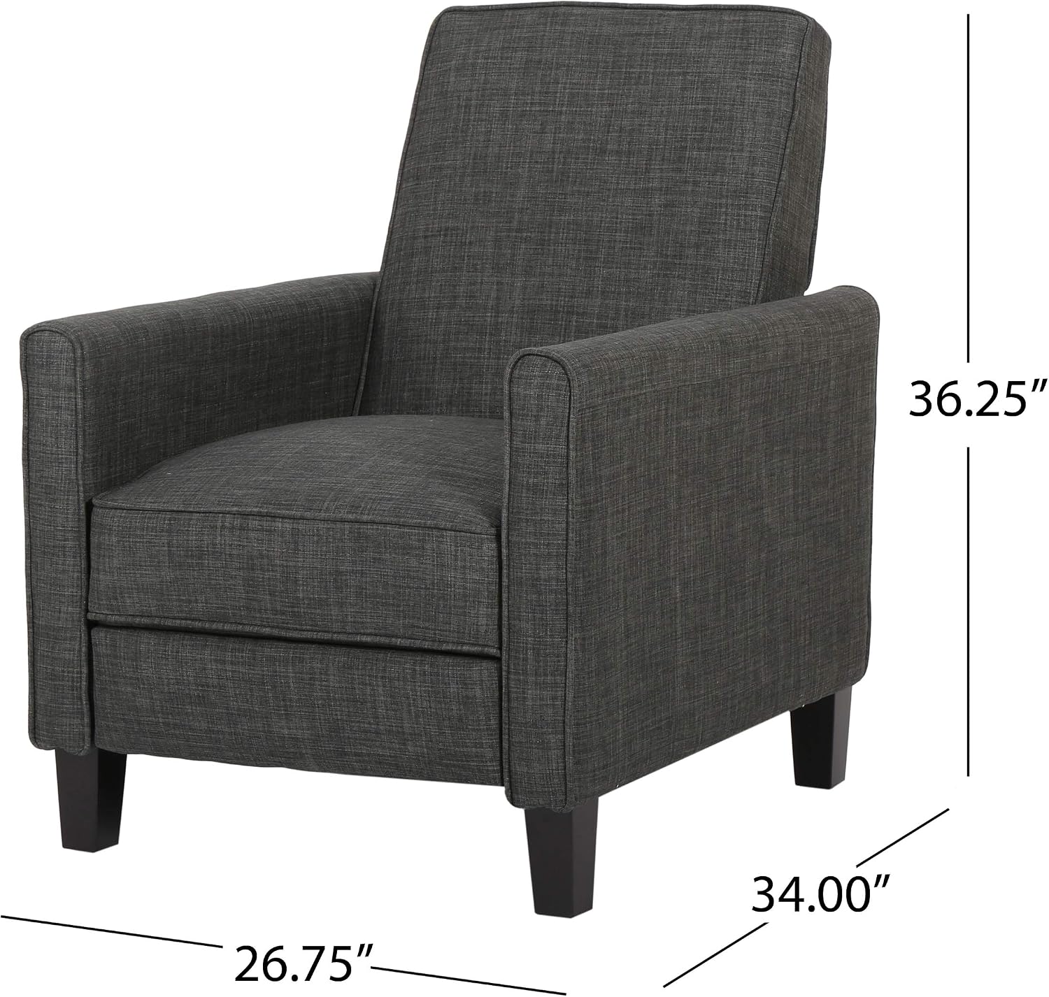 Christopher Knight Home Emmie Fabric Recliner (Set of 2), Moss Gray, Dark Brown