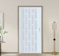 DIYHD 42X96in Glass Accordion Door for Tall Openning, Double-Wall Thick PVC Folding Interior Door with Frosted Acrylic - Blocks Views, Lets Light in, Easy Install for Closet, Utility & Room Divider