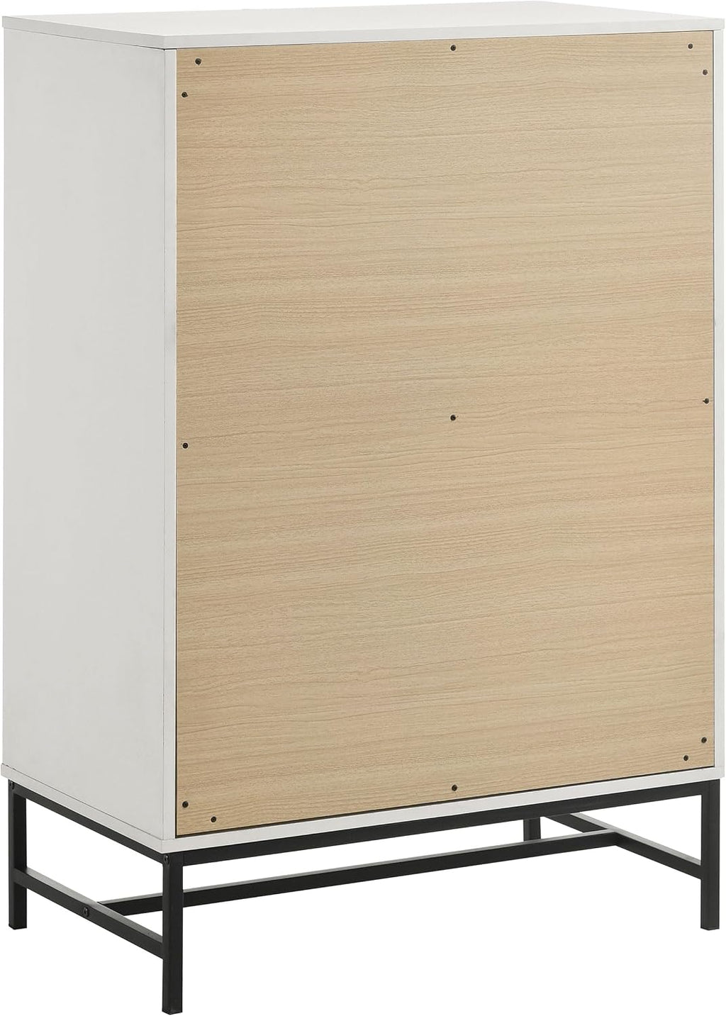 Coaster Home Furnishings - Sonora - Wood and Metal - 4-Drawer Chest with Black Hardware, Linear Handles and Metal Base - Contemporary - Bedroom - White - 224865