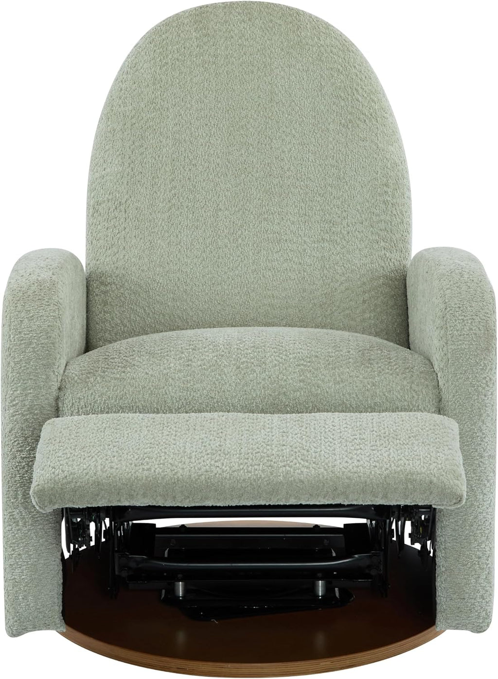 Christopher Knight Home Sidney Boucle Fabric Upholstered 360° Swivel Chair, Push-Back Recliner, Solid Wood Glider Recliner with Rotation, Living Room Lounge Chair, Adjustable Backrest, Greyish Green