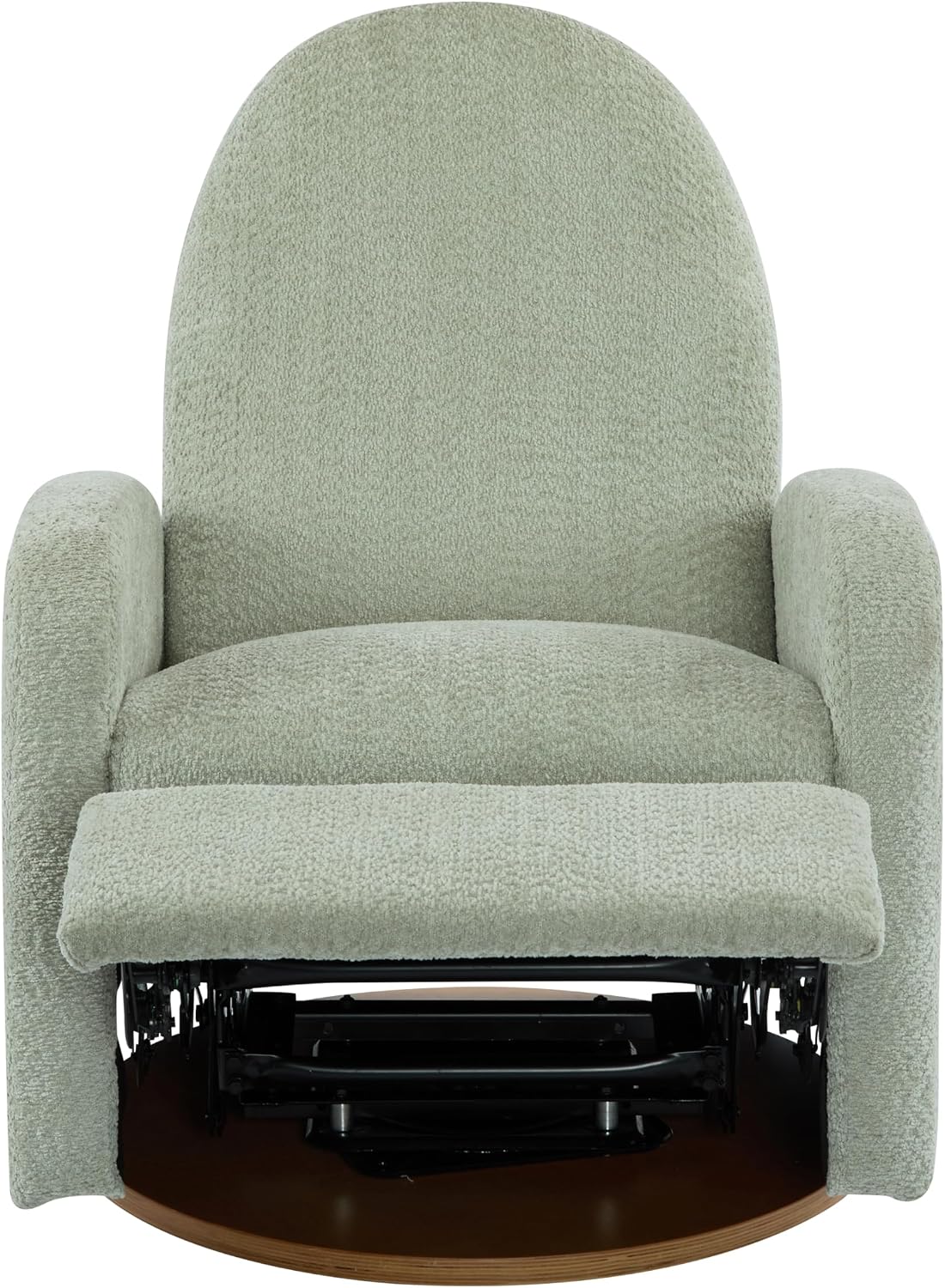 Christopher Knight Home Sidney Boucle Fabric Upholstered 360° Swivel Chair, Push-Back Recliner, Solid Wood Glider Recliner with Rotation, Living Room Lounge Chair, Adjustable Backrest, Greyish Green
