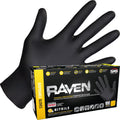 SAS Raven Powder Free Nitrile Disposable Gloves 7 Mil - XL Latex Free,Chemical + Puncture Resistant,Textured Grip,Single Use for Automotive,Industrial,Janitorial,MRO,Food Service 66519,(Pack of 10)