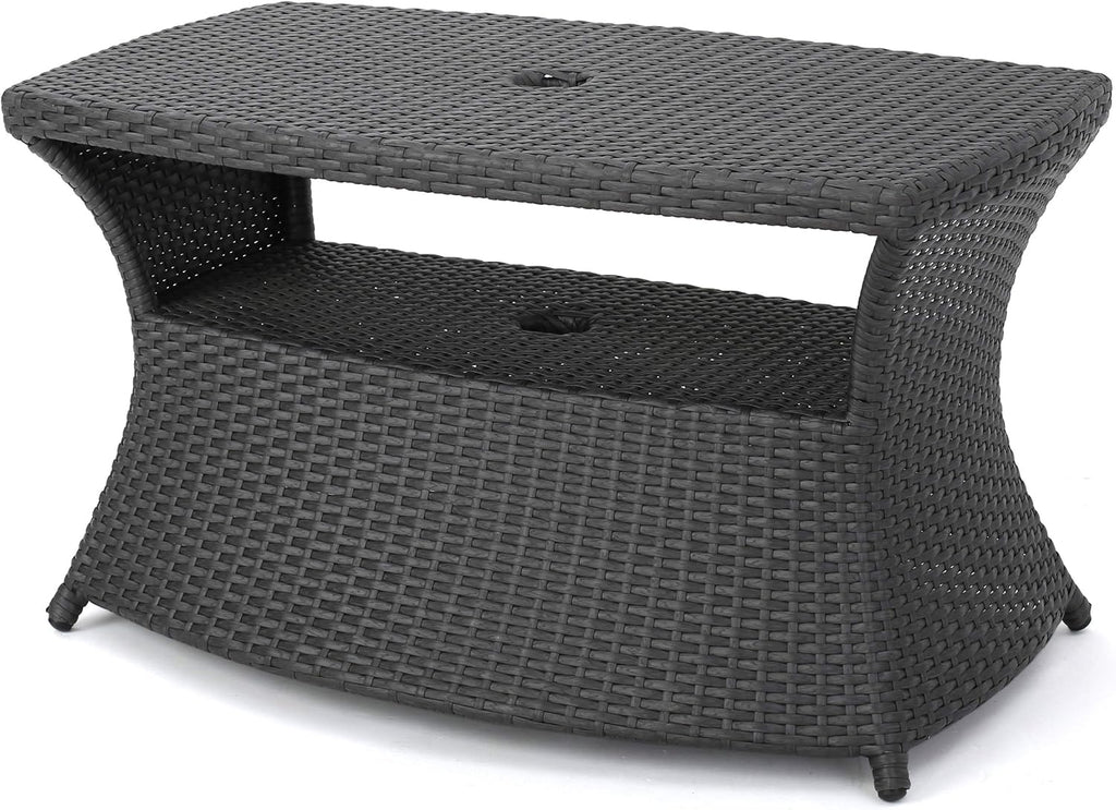 Christopher Knight Home Banta Outdoor Wicker Side Table (Grey)