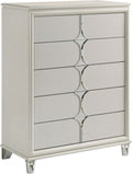 Coaster Home Furnishings Olivia Contemporary Wood 5-Drawer Bedroom Chest of Drawers Chiffonier Clothing Storage Cabinet Bedroom Armoire Tall Dresser Organizer Unit White 224955