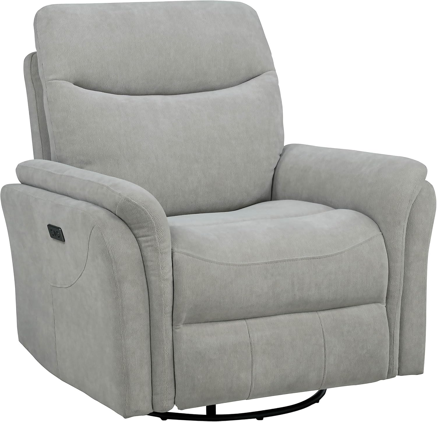 Coaster Home Furnishings - Adler - Upholstered Power Swivel Glider Recliner with Built-in Control Panel, Dual USB Ports, Foam Cushion and Transitional Style - Living Room - Ivory - 610423P